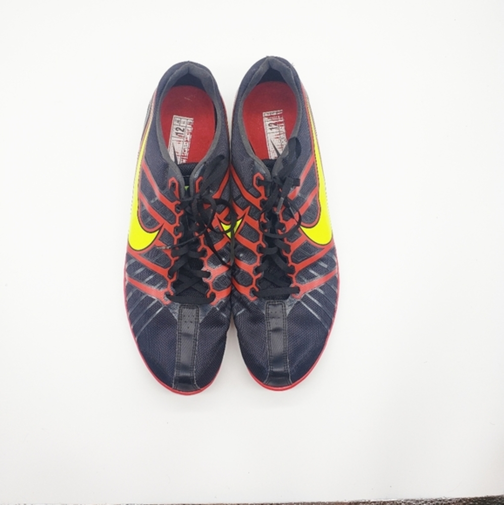 10. NIKE ZOOM RIVAL Black Red Yellow Swoosh Soccer Sneakers 12
